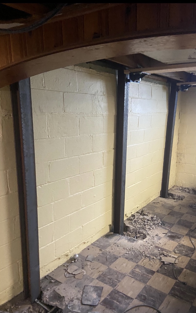 Wall Stabilization support rods in a basement