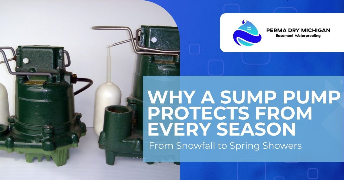 Sump Pumps Sitting on a Table | Why A Sump Pump Protects From Every Season From Snowfall to Spring Showers | Perma Dry Michigan | Basement Waterproofing