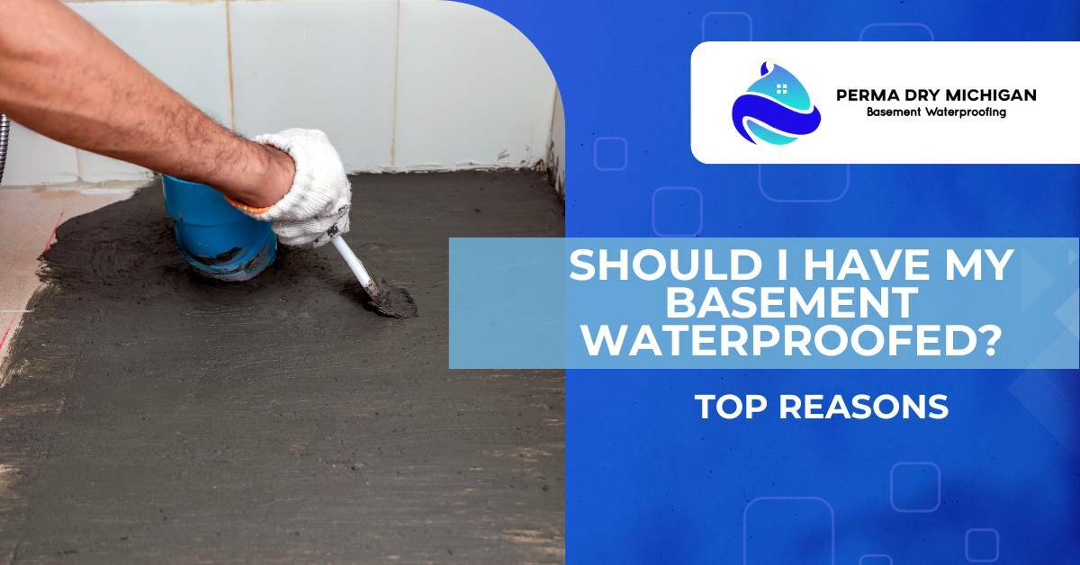 A Professional Wearing White Gloves Holding a Brush Prepping the Floor of a Basement for Waterproofing | Should I have my basement waterproofed? Top reasons | Perma Dry Michigan